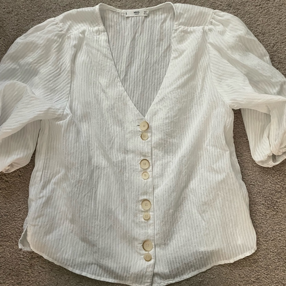 Mango Summer Linen Blouse